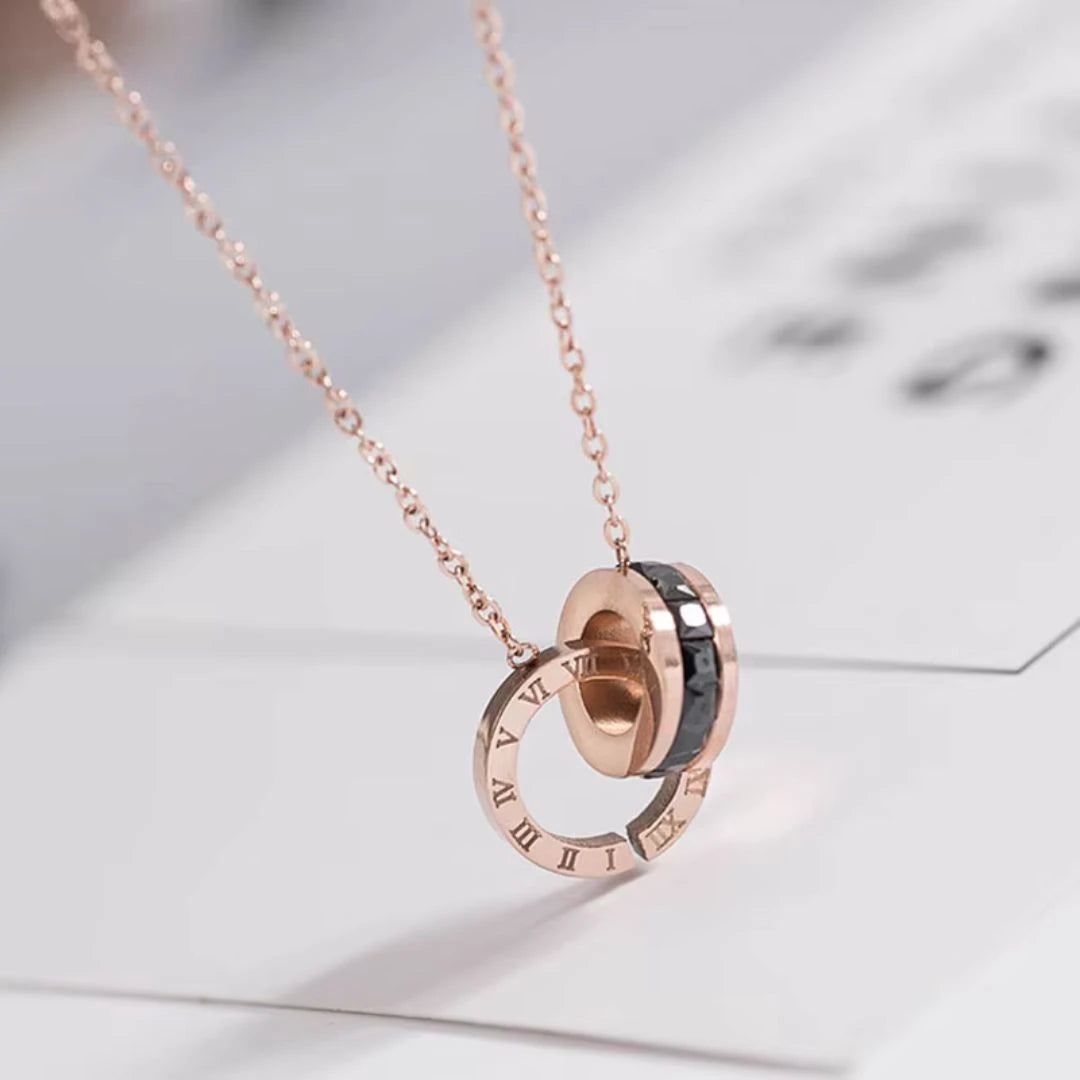 Black Roman Pendant Necklace