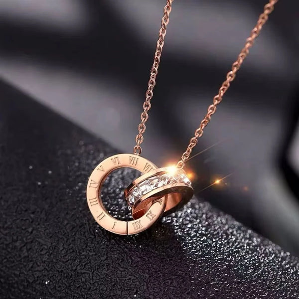 White Roman Pendant Necklace