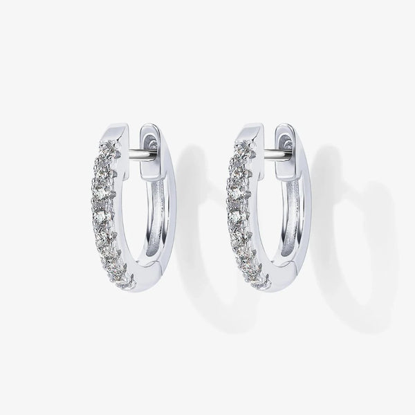 Silver Crystal Hoop Earrings