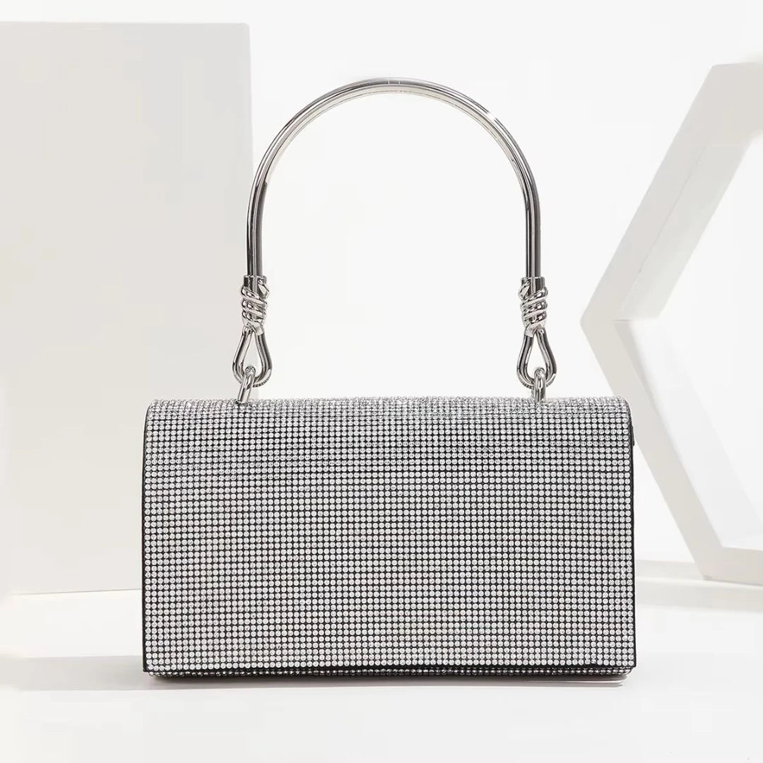 Black Diamond-Studded Evening Bag