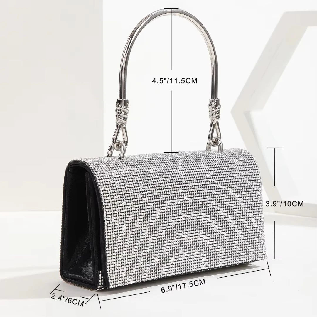 Black Diamond-Studded Evening Bag