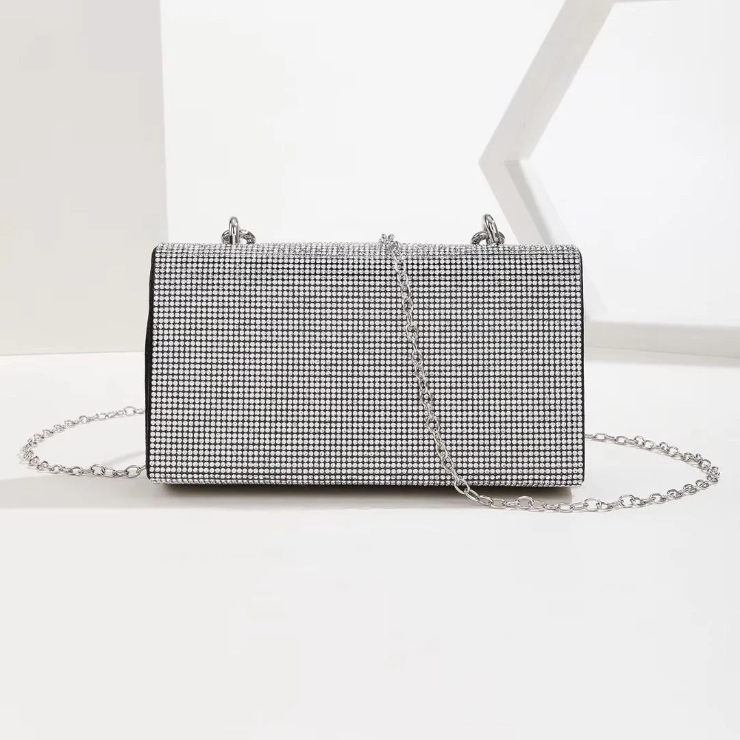 Black Diamond-Studded Evening Bag