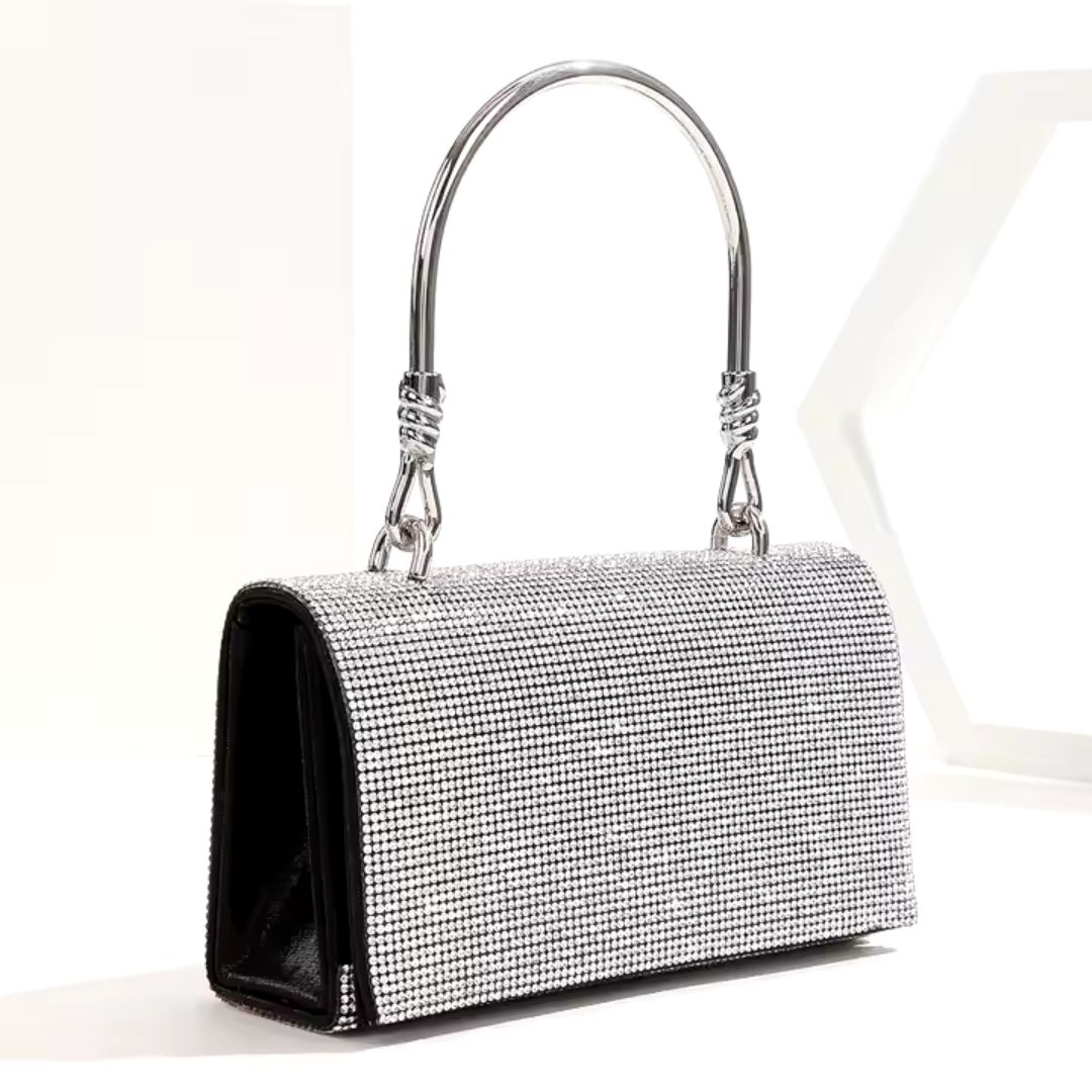 Black Diamond-Studded Evening Bag