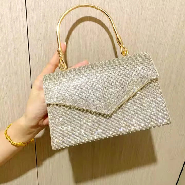 Gold Diamond-Embellished Handbag