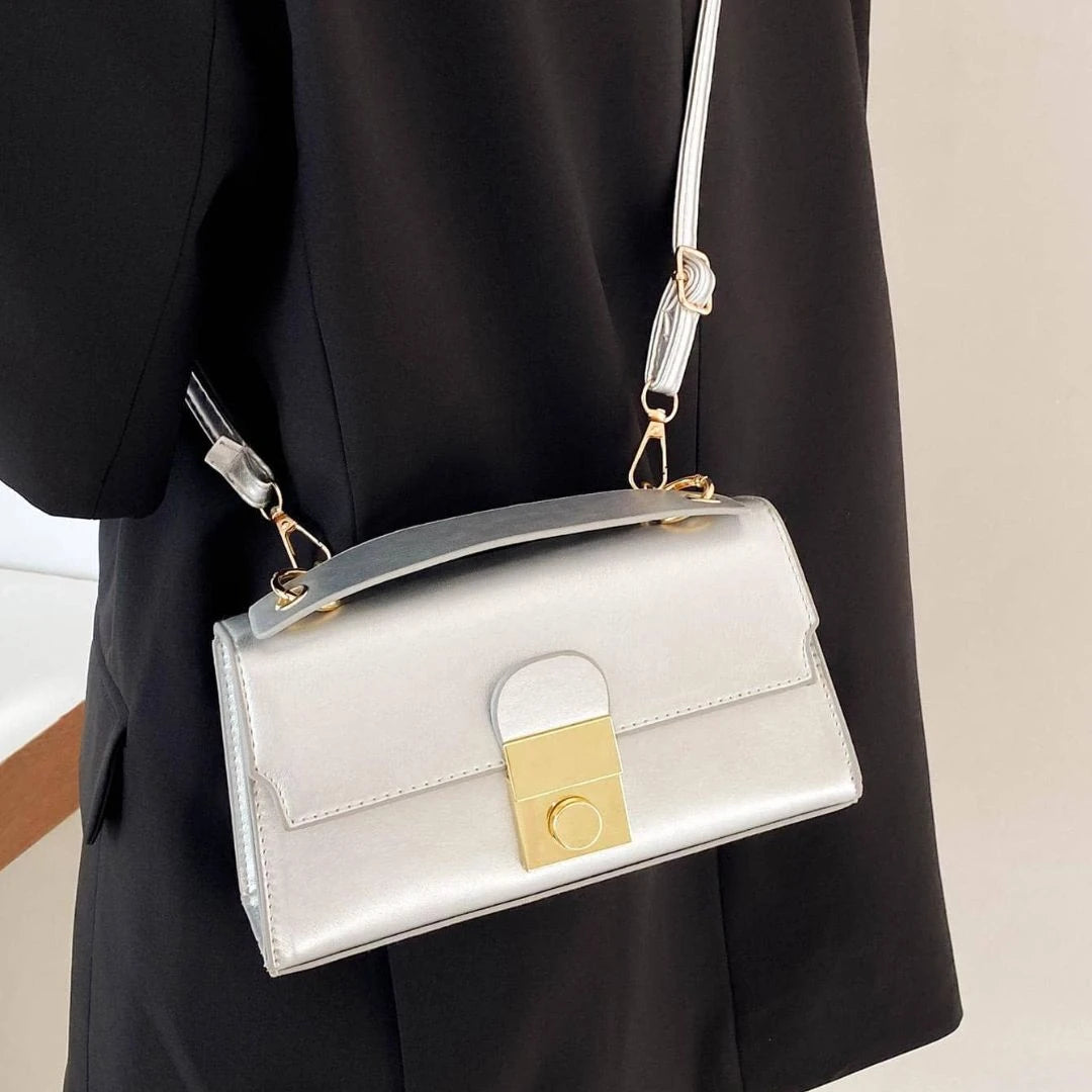 Silver Structured Handbag