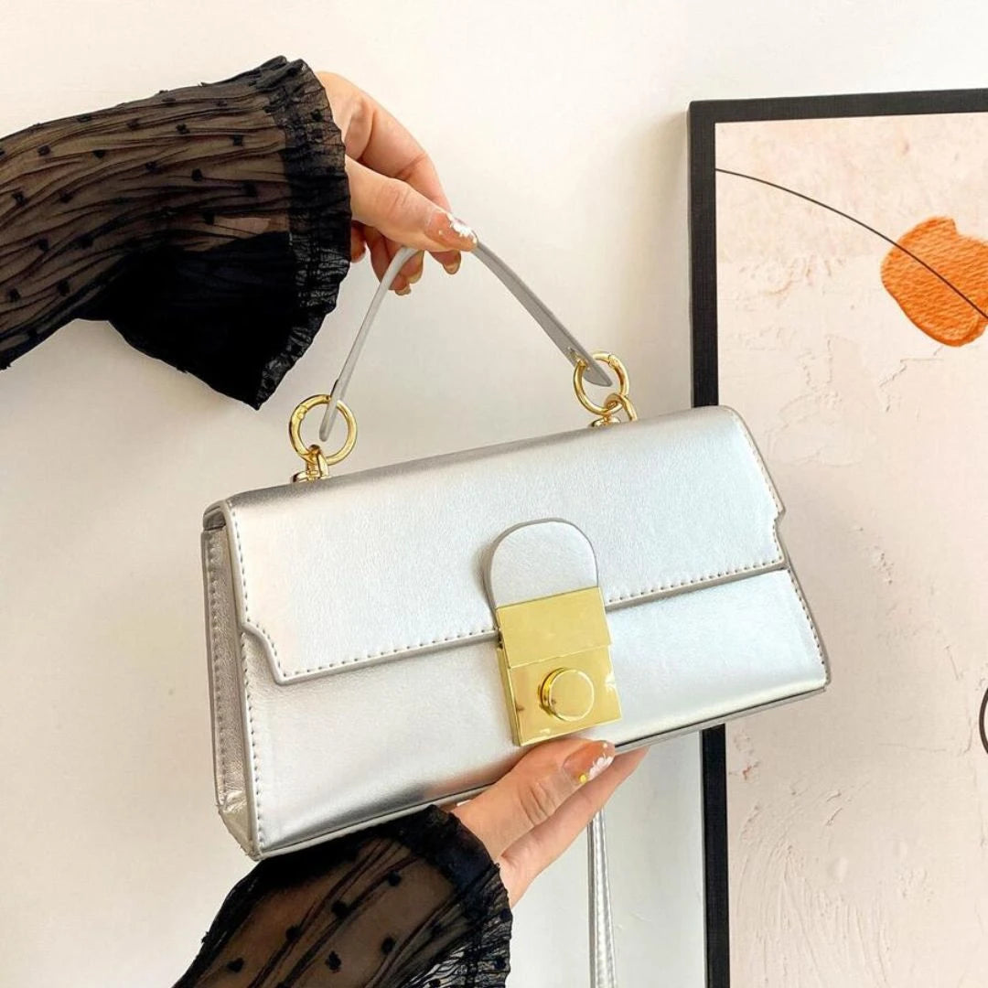 Silver Structured Handbag