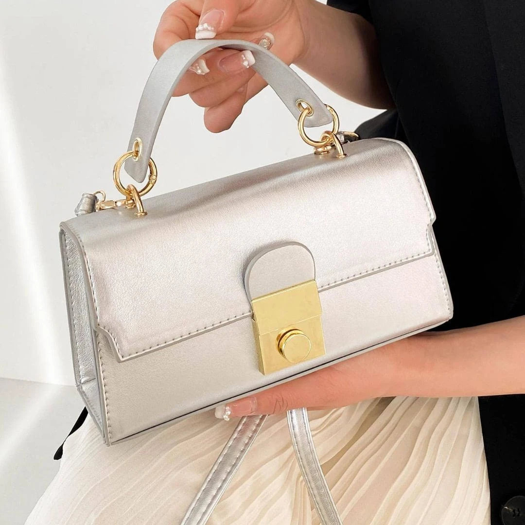 Silver Structured Handbag
