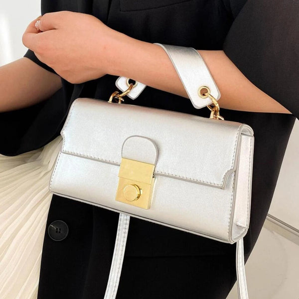 Silver Structured Handbag