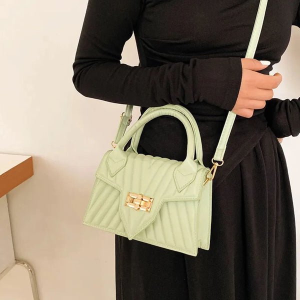 Lime Quilted Handbag