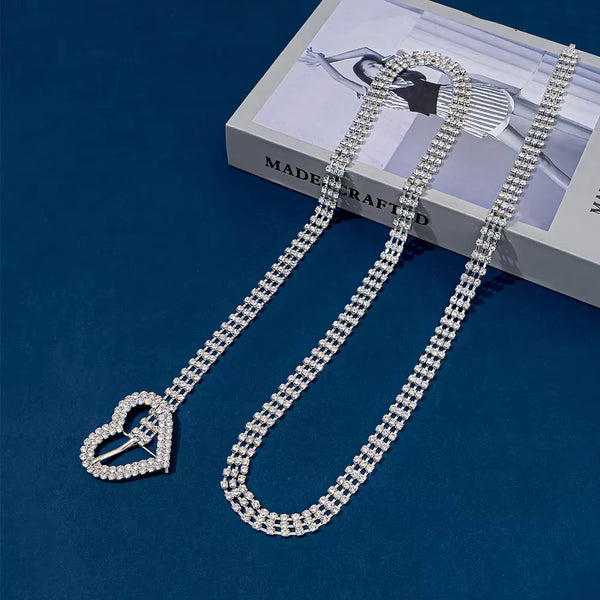 Heart-Shaped Rhinestone Belt